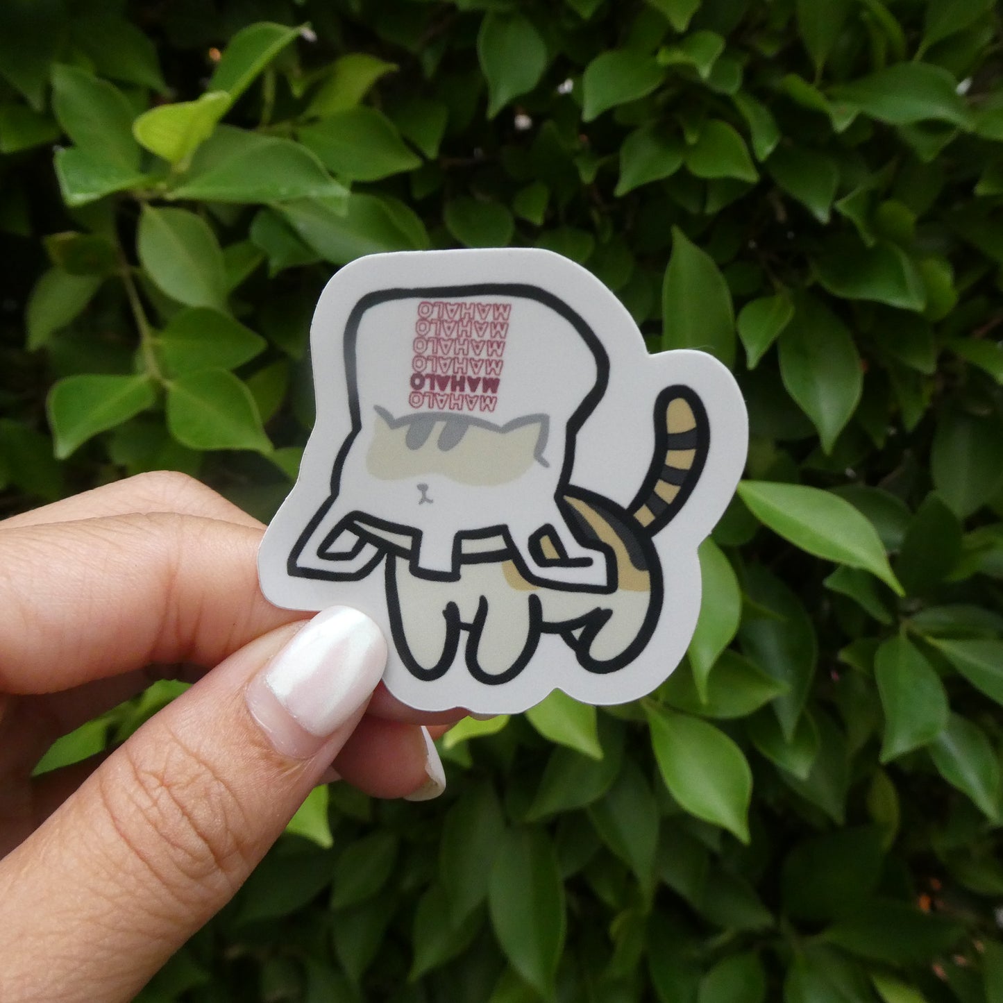 Neko Mahalo Bag Holographic Sticker (Mini)
