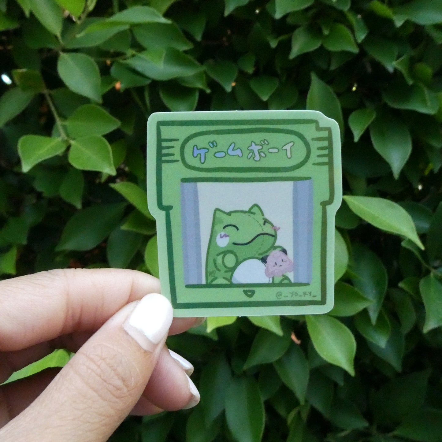 Substitute Doll Green Gameboy Holographic Sticker (Large)