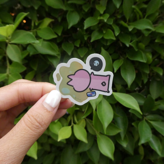 Caffeine Crashout Bunny Holographic Sticker (Mini)