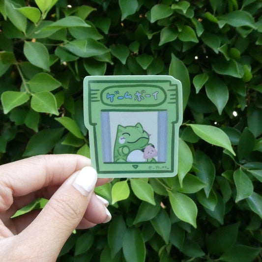 Substitute Doll Green Gameboy Holographic Sticker (Large)