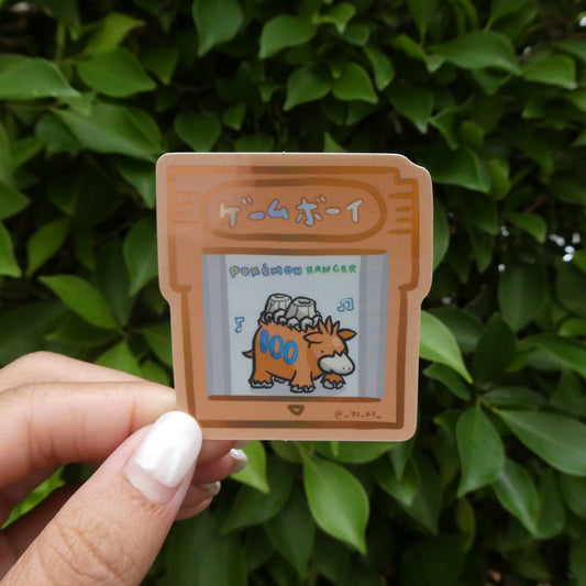 Camerupt Orange Gameboy Cartridge Holographic Sticker (Large)