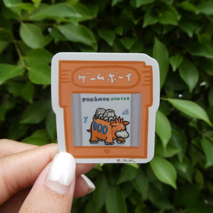 Camerupt Orange Gameboy Cartridge Holographic Sticker (Mini)