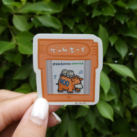 Camerupt Orange Gameboy Cartridge Holographic Sticker (Mini)