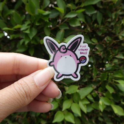Cute Wigglytuff Holographic Sticker (Mini)
