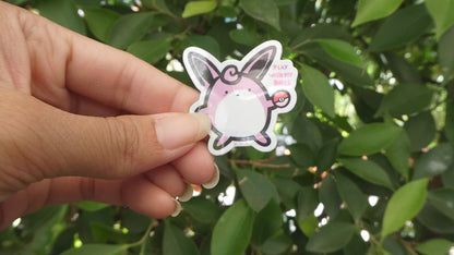 Cute Wigglytuff Holographic Sticker (Mini)